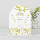 Invitation Lime Green Mariage damassé (Debout devant)
