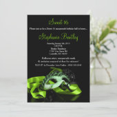 Invitation Lime Green Masquerade Sweet 16 Anniversaire Invita (Debout devant)