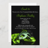 Invitation Lime Green Masquerade Sweet 16 Anniversaire Invita (Devant / Derrière)