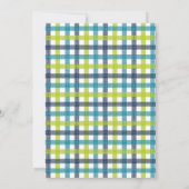 Invitation Lime Green, Navy et Turquoise Blue Plaid Invitati (Dos)