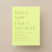 Invitation Lime Green Pastel coloré Retro Tropical Mariage