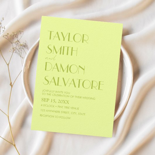 Invitation Lime Green Pastel coloré Retro Tropical Mariage