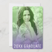 Invitation Lime Green Purple Graduate Party Photo (Dos)