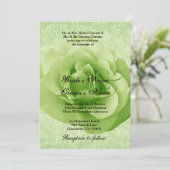 Invitation LIME GREEN Rose et Mariage damassé (Debout devant)