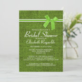 Invitation Lime Green Rustic Burlap Bridal Shower (Debout devant)