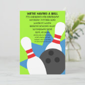 Invitation Lime Green sur l'invitation du Ball Bowling Party (Debout devant)