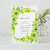 Invitation Lime Green Verdant Flourish Wedding (Debout devant)