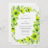 Invitation Lime Green Verdant Flourish Wedding (Devant / Derrière)