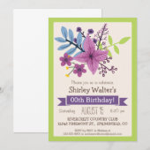 Invitation Lime Green & Violet Violet Adulte fête d'anniversa (Devant / Derrière)