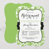 Invitation Lime Green & White Tropical Retirement Party (Devant / Derrière)