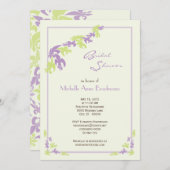 Invitation Lime Lavender Fleur de Lis Fête de l'mariée modern (Devant / Derrière)