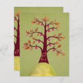 Invitation Lime Mariage Automne Automne Coeur arbre Invitatio (Devant / Derrière)