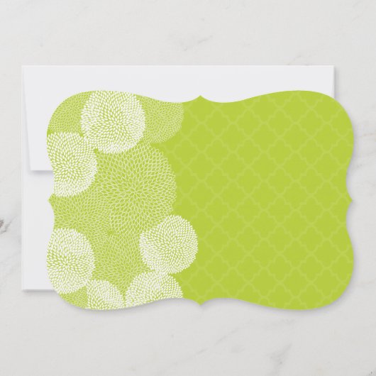 Invitation Lime Moderne Floral Chrysanthemum Mariage (Dos)