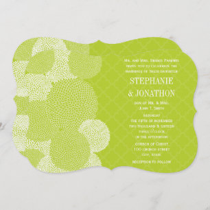 Invitation Lime Moderne Floral Chrysanthemum Mariage