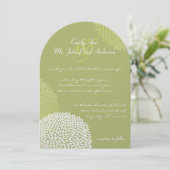 Invitation Lime Moderne Floral Chrysanthemum Mariage (Debout devant)