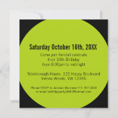 Invitation Lime noir 30e THREEOH! photo anniversaire Invitati (Dos)