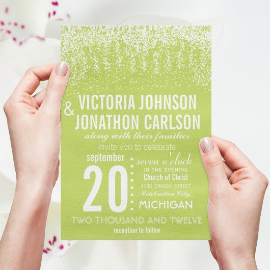 Invitation Lime Photo Confetti ModernTypographie