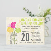 Invitation Lime Photo Ranunculus Rose ModernTypographie (Debout devant)