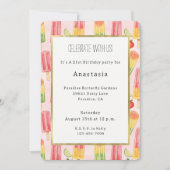 Invitation Lime Pineapple Yellow Watermelon Fruity Birthday (Devant)