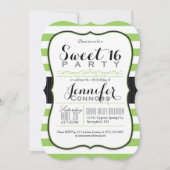 Invitation Lime Vert & Blancs Sweet 16 Party (Devant)