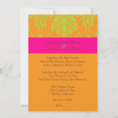 Invitation Lime vert Damas/rose/orange (Devant)