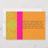 Invitation Lime vert Damas/rose/orange (Dos)