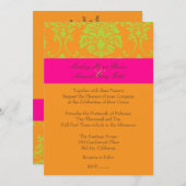 Invitation Lime vert Damas/rose/orange (Devant / Derrière)