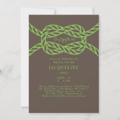 Invitation Lime vert et Brown Lier le Wedding shower de noeud (Devant)