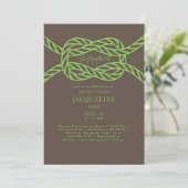 Invitation Lime vert et Brown Lier le Wedding shower de noeud (Debout devant)