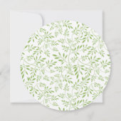 Invitation Lime vert feuille motif mariage fleuri moderne (Dos)