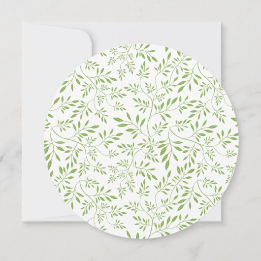 Invitation Lime vert feuille motif mariage fleuri moderne (Dos)