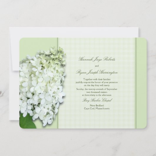 Invitation Limelight Green Hydrangea Papier de mariage person (Devant)