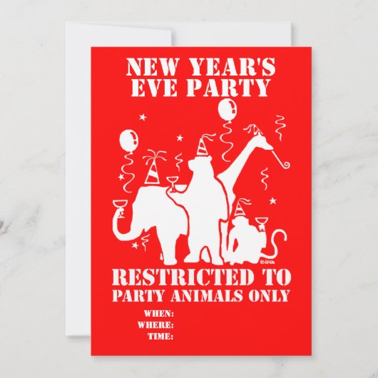 Invitation Limité aux animaux de la partie seulement (Devant)