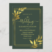 Invitation Limites royales minimalistes Mariage botanique mod (Devant / Derrière)