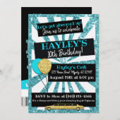 Invitation Limo Party VIP Pass Turquoise & or Parties scintil (Devant / Derrière)