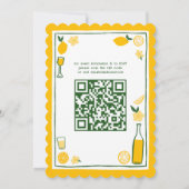 Invitation Limoncello Lemonade CUSTOM QR Fête des mariées (Dos)