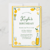Invitation Limoncello Lemonade Lemons FÊTE D'ANNIVERSAIRE PER (Devant)