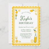 Invitation Limoncello Lemonade Lemons FÊTE D'ANNIVERSAIRE PER (Devant)