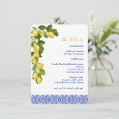 Invitation Limone I Citron italien & Carrelage bleu Détails d (Debout devant)
