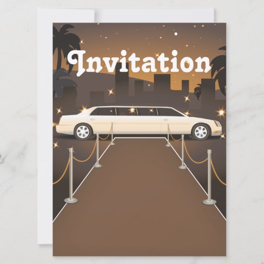 Invitation Limousine Classique de Star sur Tapis Rouge (Devant)