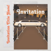 Invitation Limousine Classique de Star sur Tapis Rouge (Devant / Derrière)