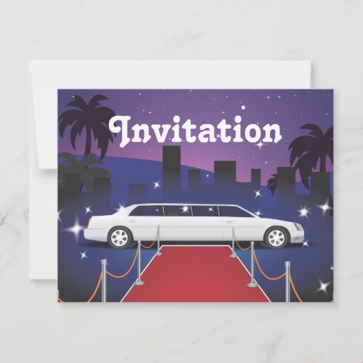 Invitation Limousine de célébrité sur tapis rouge (Devant)
