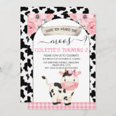 Invitation L'Impression De Vache Florale Avez-Vous Entendu L' (Devant / Derrière)