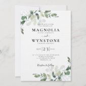 Invitation Lin Eucalyptus Botanique Mariage de luxe (Devant)