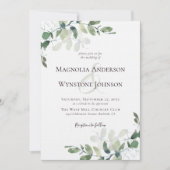 Invitation Lin Eucalyptus Verdure Mariage de luxe (Devant)