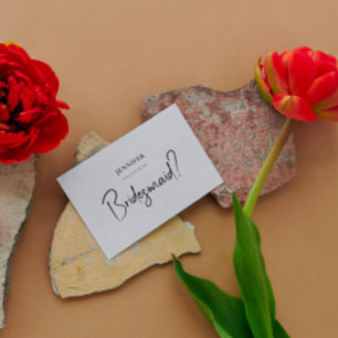 Invitation Lin Gris Blanc Script Serez-Vous Ma Servante D'Acc