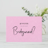 Invitation Lin Rose Blanc Script Serez-Vous Ma Femme D'Accuei (Debout devant)