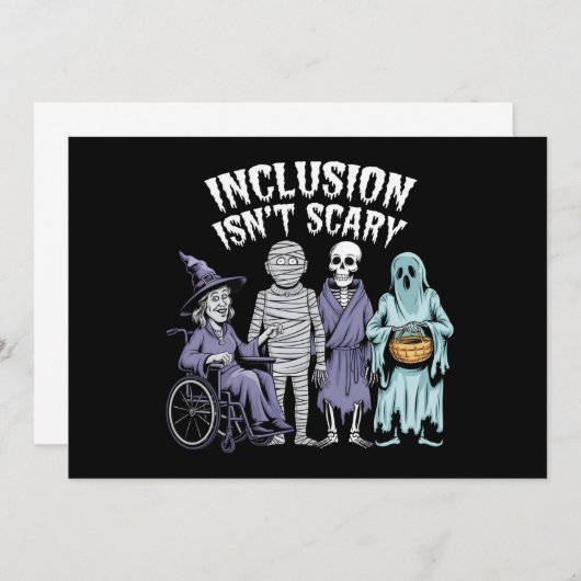 Invitation L'inclusion drôle n'est pas effrayant enseignant H (Devant / Derrière)