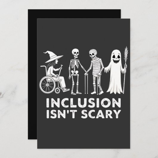 Invitation L'inclusion n'est pas effrayant Enseignant de sque (Devant / Derrière)