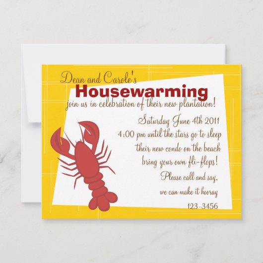 Invitation L'incroyable homard (Devant)